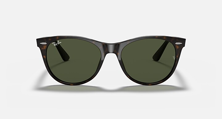 Ray-Ban Sunglasses Unisex Wayfarer II Classic - Tortoise Frame Green Lenses 52-18