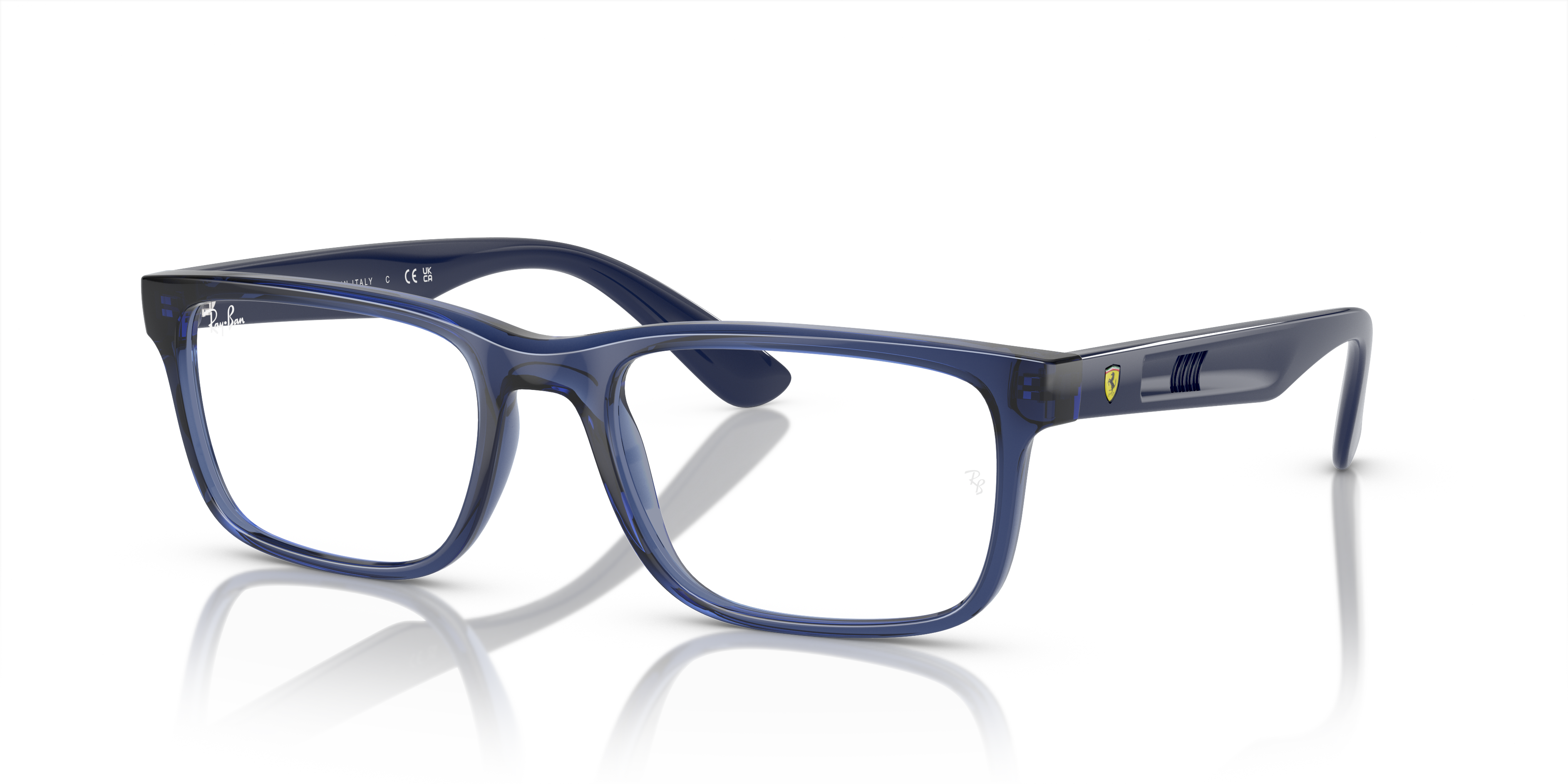 RB7232M OPTICS SCUDERIA FERRARI COLLECTION Polished Transparent Blue Frame Demo Lens Lenses 54-19
