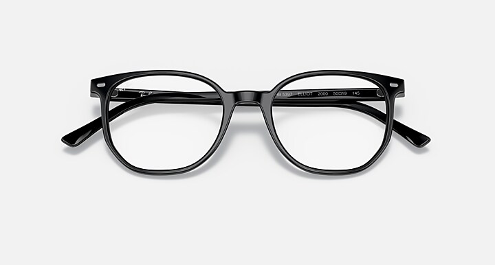 Ray-Ban Eyeglasses Unisex Elliot Optics Prescription - Black Frame Clear Lenses 50-19 Polarized
