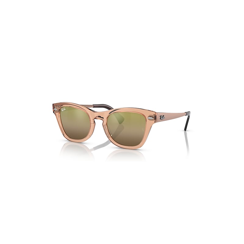 Ray-Ban Sunglasses Unisex Rb0707sm - Light Brown Frame Gold Lenses 53-21
