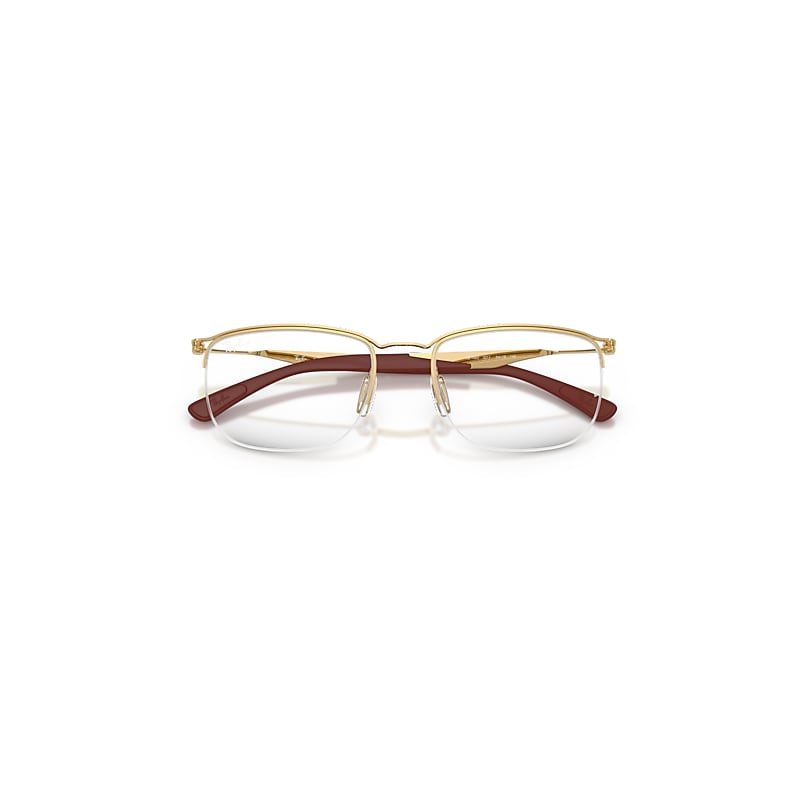 Ray Ban Rb7552 Optics Eyeglasses Arista Gold Frame Clear Lenses Polarized 52-19 In Gold