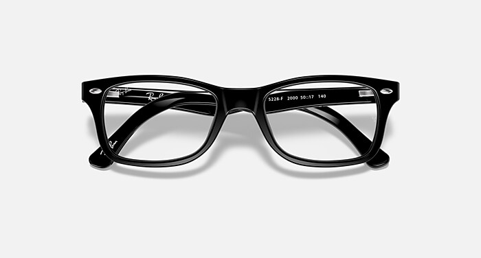 試着のみ　レイバン ブラック スクエアサングラス　RB 5228F 2000 RB5228 OPTICS Eyeglasses with Black Frame - RB5228F | Ray