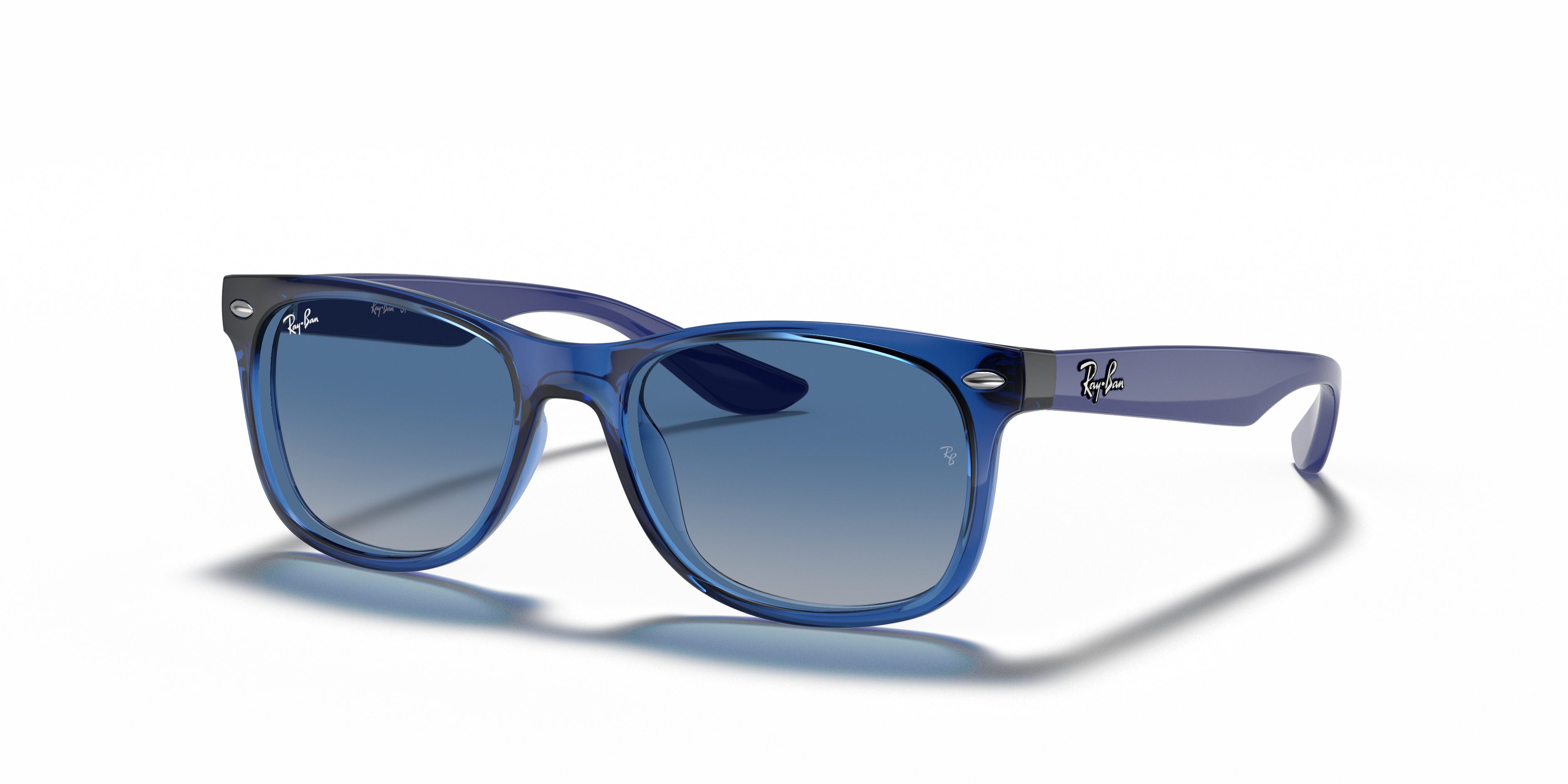 NEW WAYFARER KIDS Polished Transparent Blue Frame Light Grey/Dark Grey Lenses 48-16