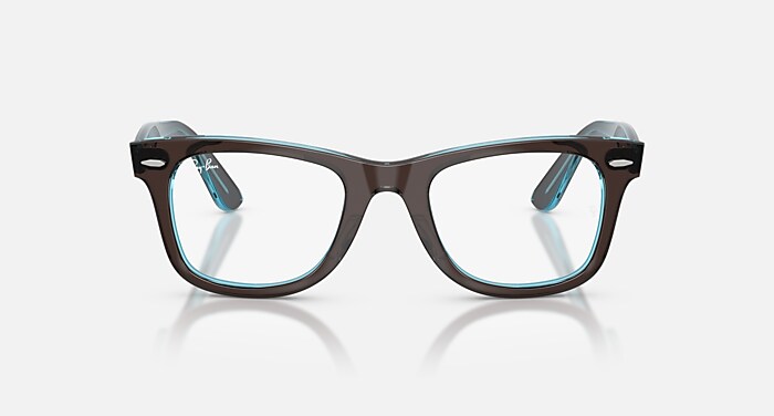 WAYFARER EASE OPTICS Eyeglasses with Brown On Transparent Blue