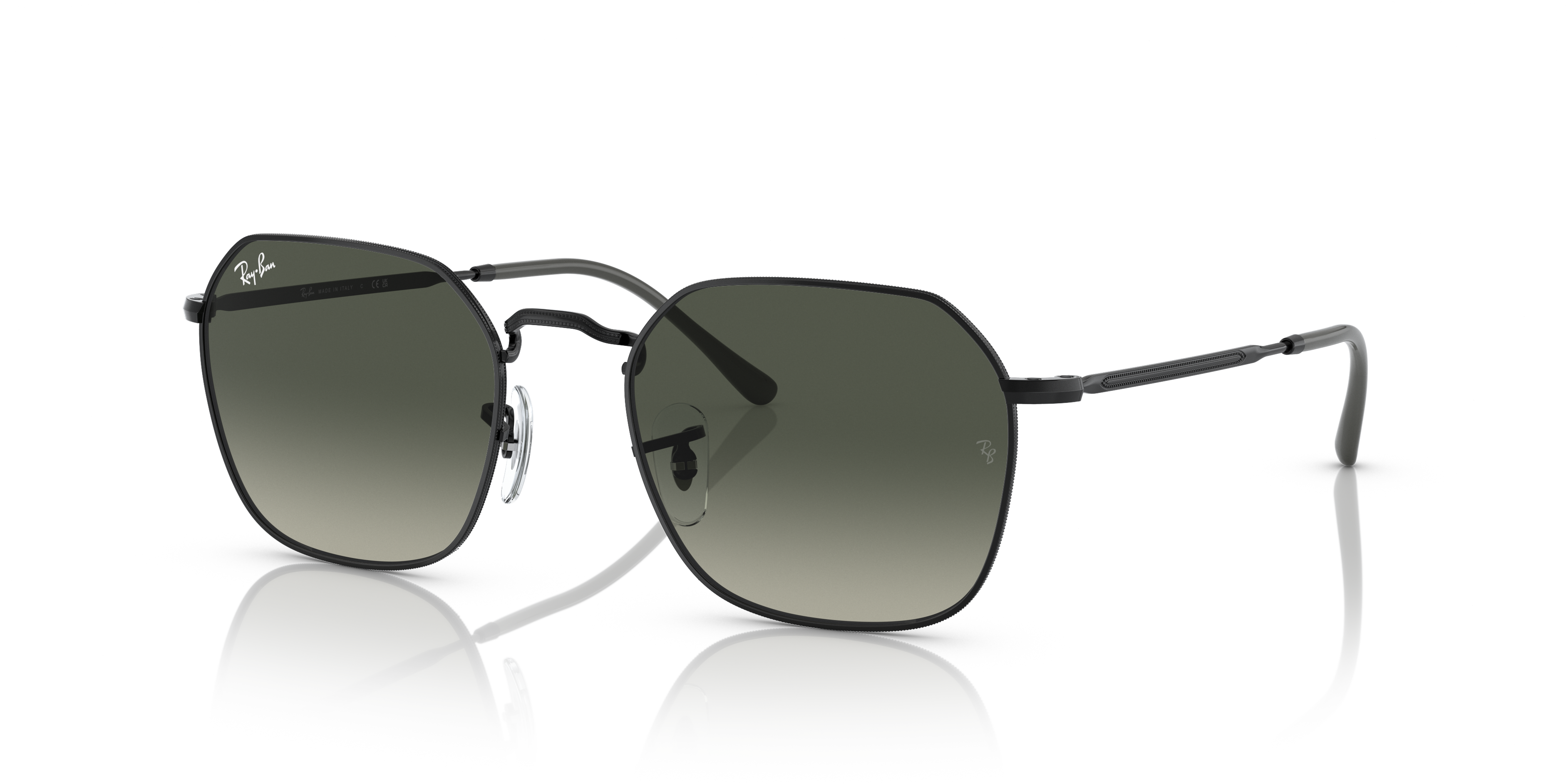 JIM Polished Black Frame Grey Lenses 53-20