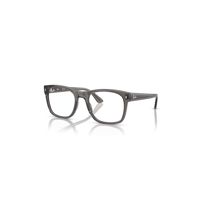 Ray-Ban Eyeglasses Unisex Rb7228 Optics - Opal Dark Grey Frame Clear Lenses Polarized 55-21