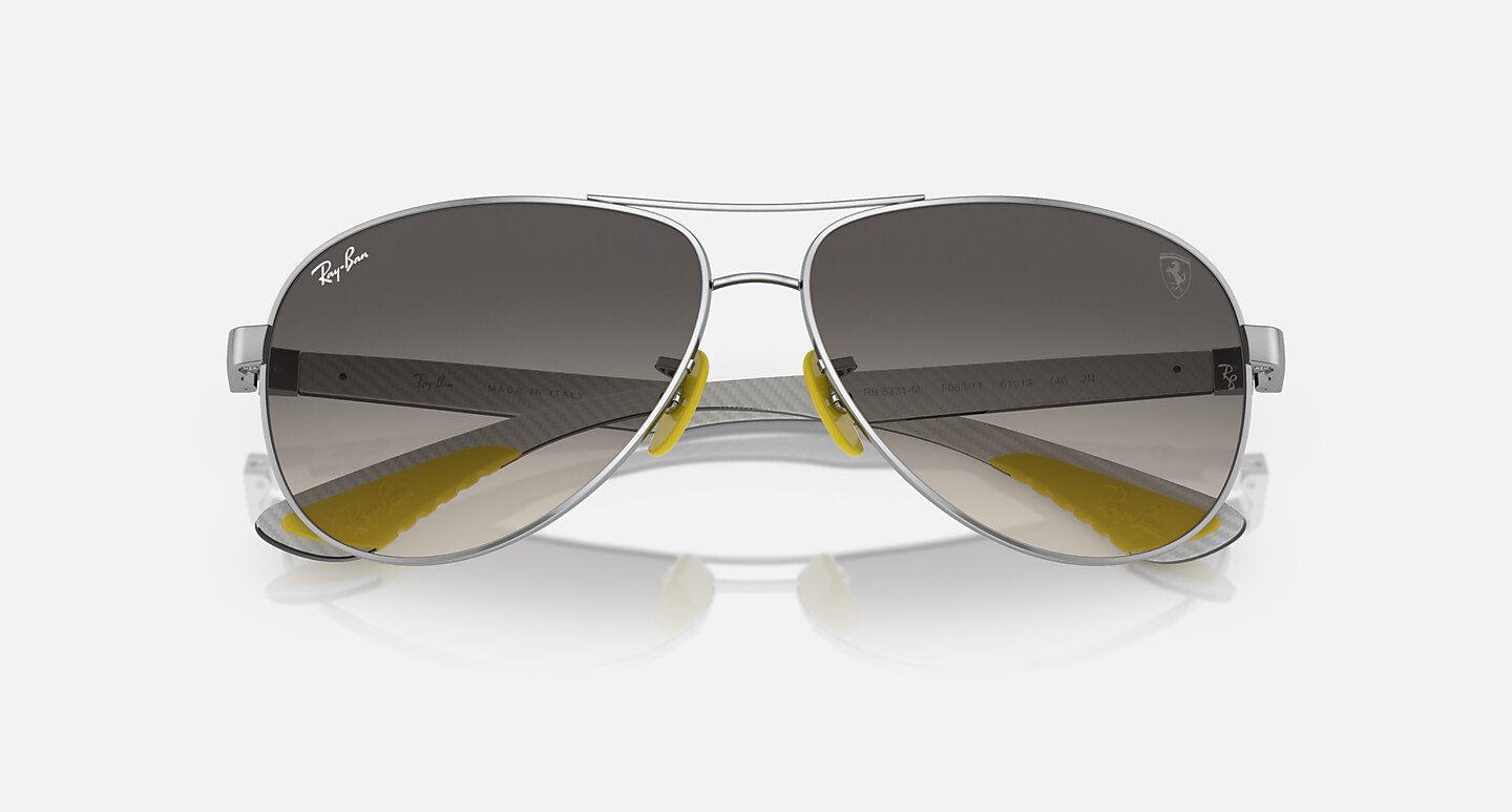 Ray-Ban Sunglasses Man Rb8331m Scuderia Ferrari Collection - Light Carbon Frame Grey Lenses 61-13 Polarized