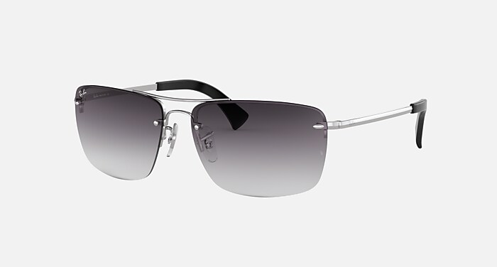Ray Ban Gradient Light Grey/Silver Sunglasses AVIATOR GRADIENT Sunglasses in Silver and Grey Gradient  main image 2