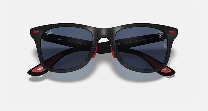 Ray-Ban Sunglasses Unisex Rb8395m Scuderia Ferrari Collection - Black Frame Blue Lenses 52-20