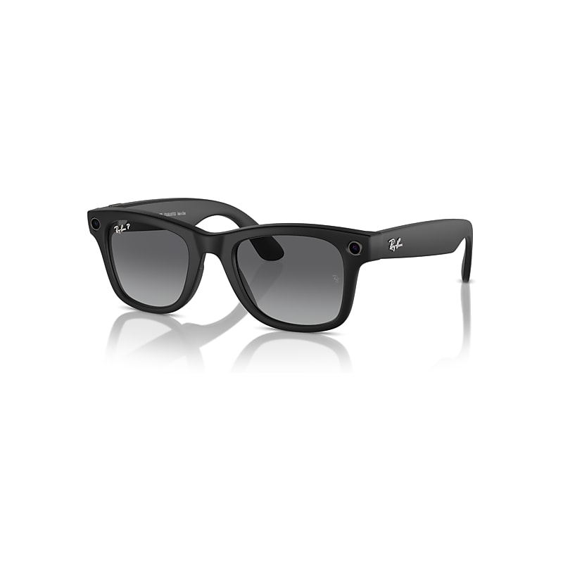 Ray-Ban AI Glasses | Meta Wayfarer Unisex Black Frame Grey Lenses 50-22 Facebook Glasses