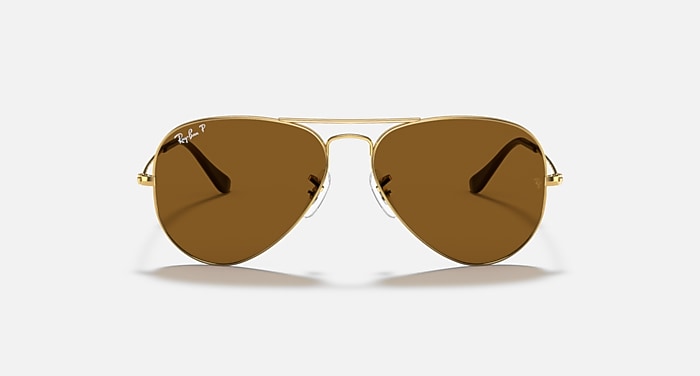 Ray-Ban Sunglasses Unisex Aviator Classic - Arista Gold Frame Brown Lenses 62-14 Polarized