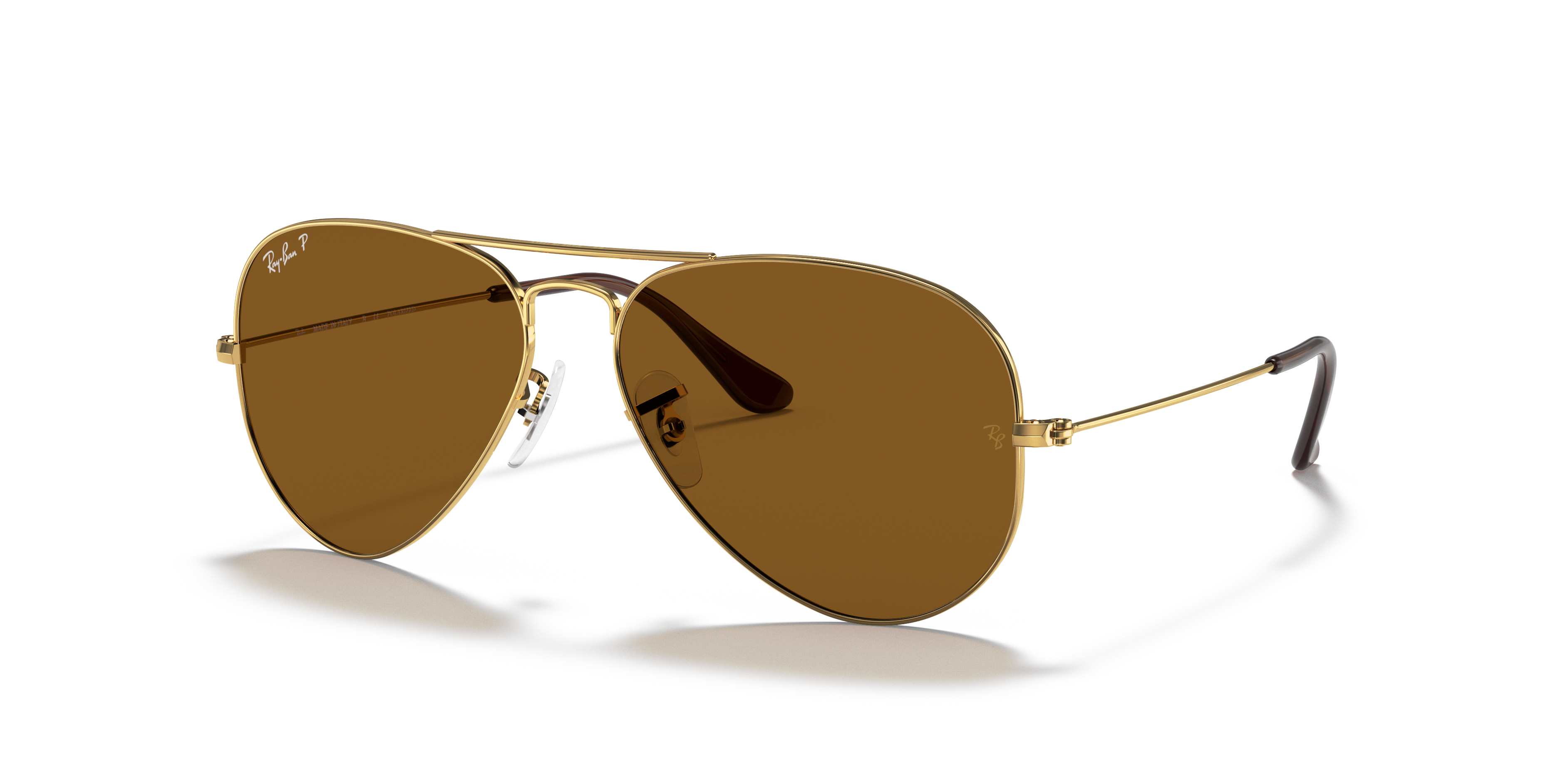 AVIATOR CLASSIC Polished Arista Gold Frame Brown Lenses 62-14