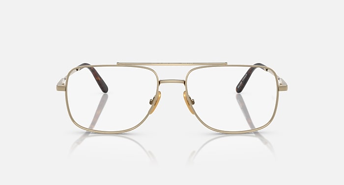 Ray-Ban Eyeglasses Unisex William Titanium Optics Prescription - Gunmetal Frame Clear Lenses 58-17 Polarized