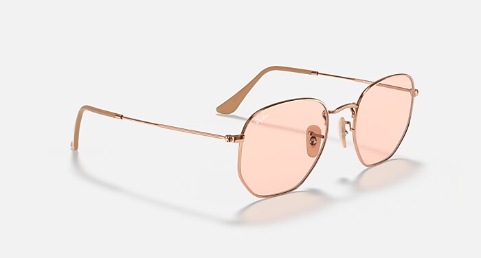 HEXAGONAL FLAT LENSES Sunglasses in Copper and Pink
