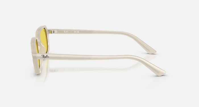 ZURI BIO-BASED Sunglasses in Cloudy Warm White and Yellow Mirror