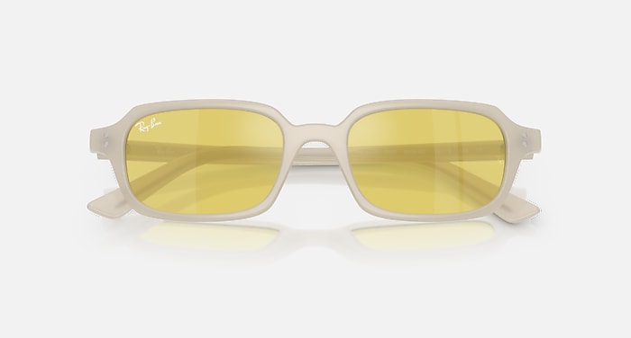 Ray-Ban Sunglasses Unisex Zuri Bio-based - Cloudy Warm White Frame Yellow Lenses 52-19