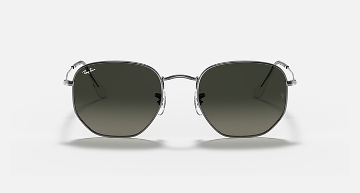 Ray-Ban Sunglasses Unisex Hexagonal Flat Lenses - Gunmetal Frame Grey Lenses 54-21