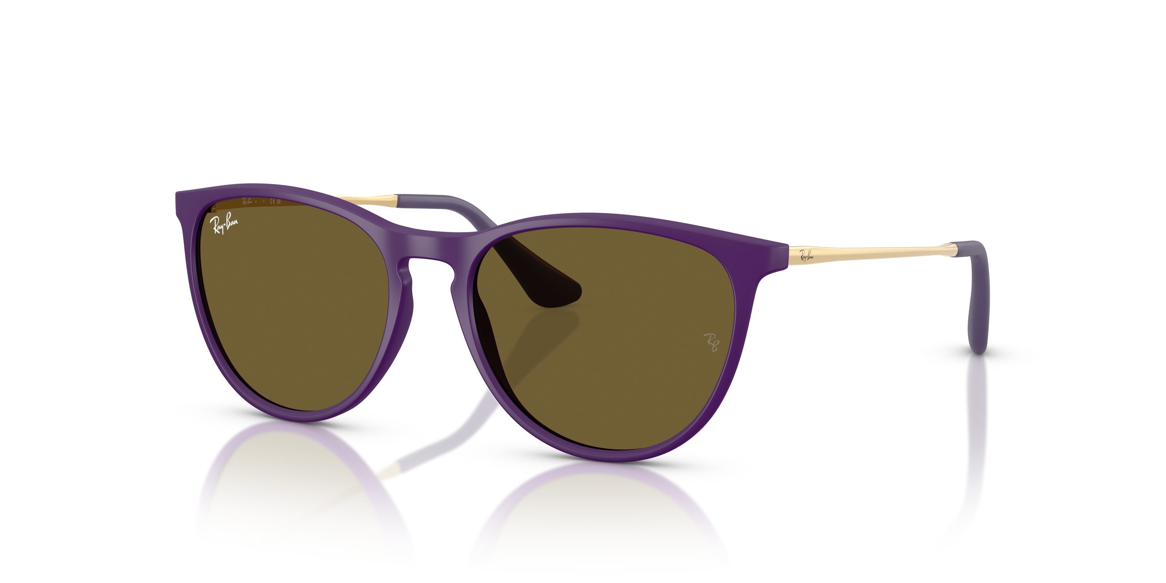 ERIKA KIDS Polished Rubber Violet Frame Dark Brown Lenses 50-15