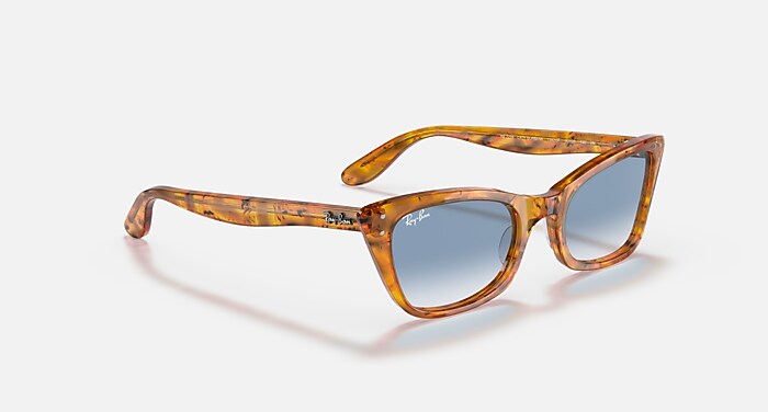 Ray-Ban Lady Burbank Tortoise Amber Frame Sunglasses with Light Blue Lenses Ray-Ban RB2299 Lady Burbank Cat-Eye Sunglasses | EyeOns.com main image 4