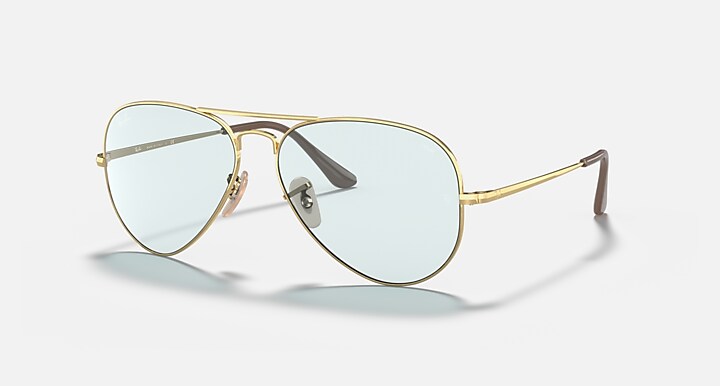 Ray-Ban Sunglass RB3689 SOLID EVOLVE Arista Gold with Evolve Photo Grey To Violet Solid Color lens