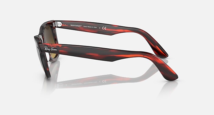 Ray-Ban Sunglasses Original Wayfarer Bio-based Striped Red Frame Brown Lenses