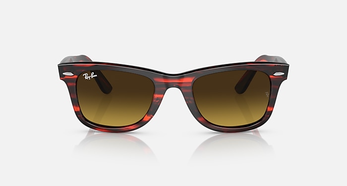 Ray-Ban Sunglasses Original Wayfarer Bio-based Striped Red Frame Brown Lenses
