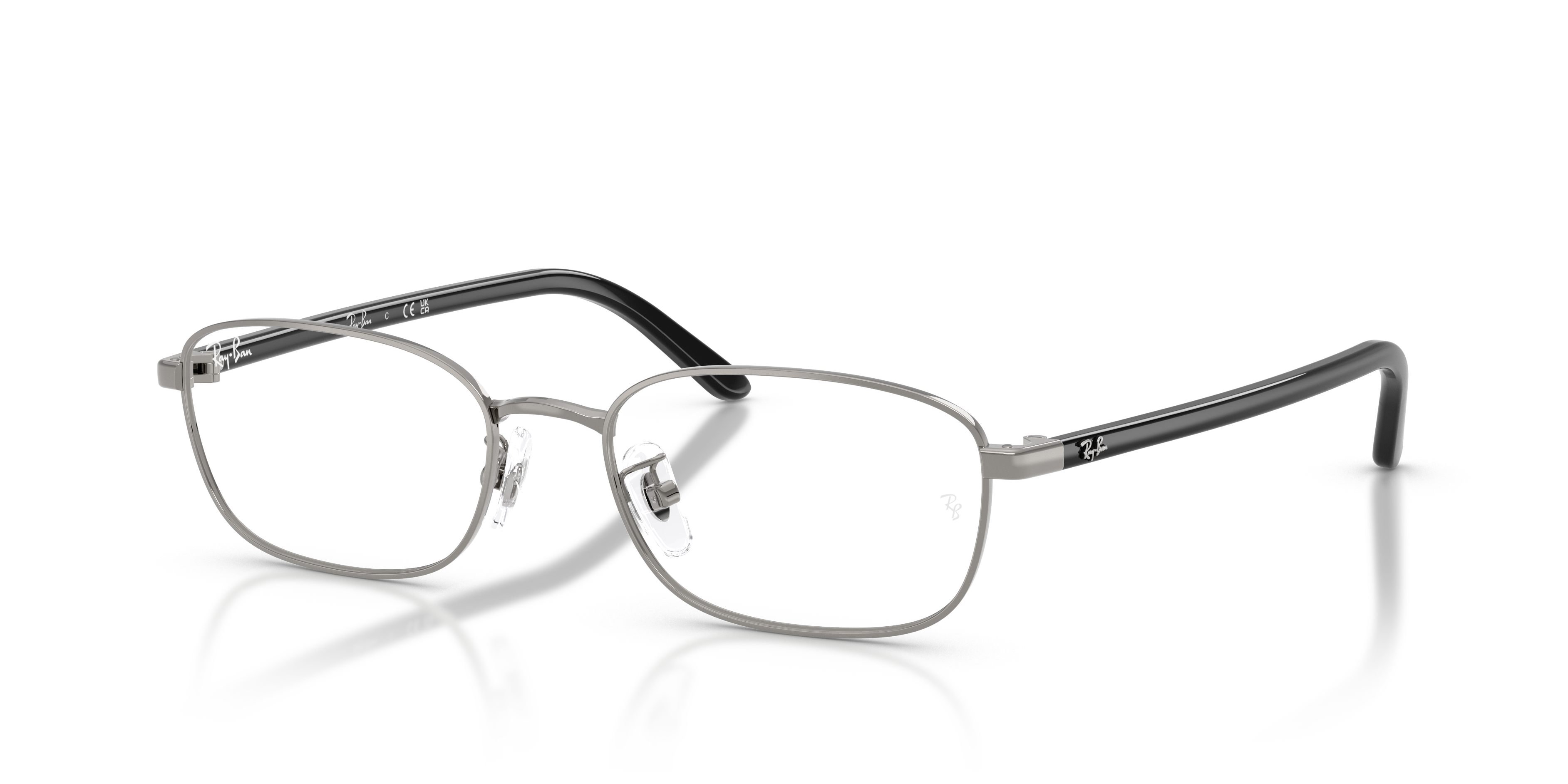 RB6551D OPTICS Polished Gunmetal Frame Clear Lenses 53-18