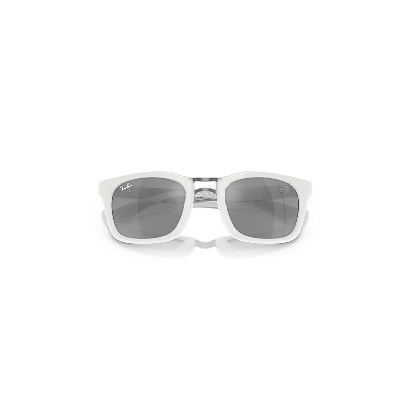 Ray-Ban Rb8362m Scuderia Ferrari Collection Sunglasses Light Carbon Frame Silver Lenses 53-25