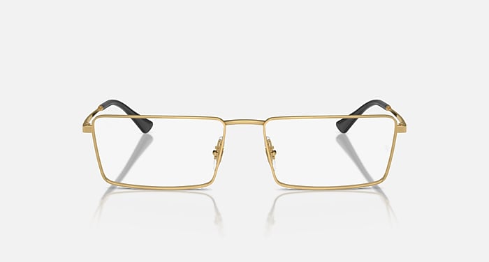 Ray-Ban Eyeglasses Unisex Emy Optics Prescription - Arista Gold Frame Clear Lenses 58-17 Polarized