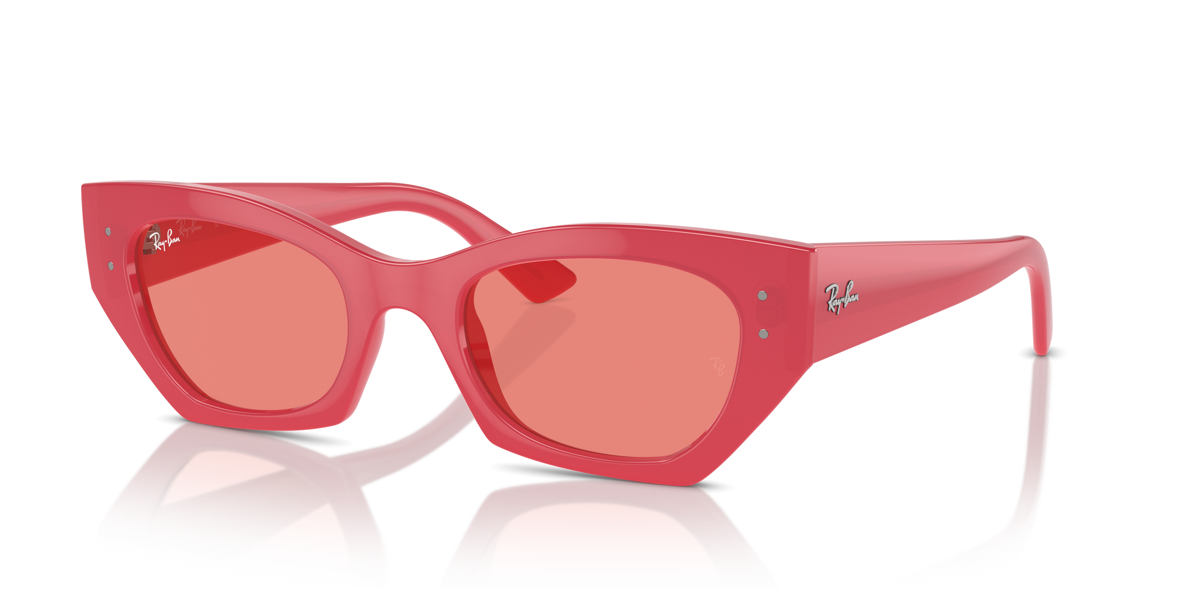 ZENA BIO-BASED Polished Red Cherry Frame Pink Lenses 49-22