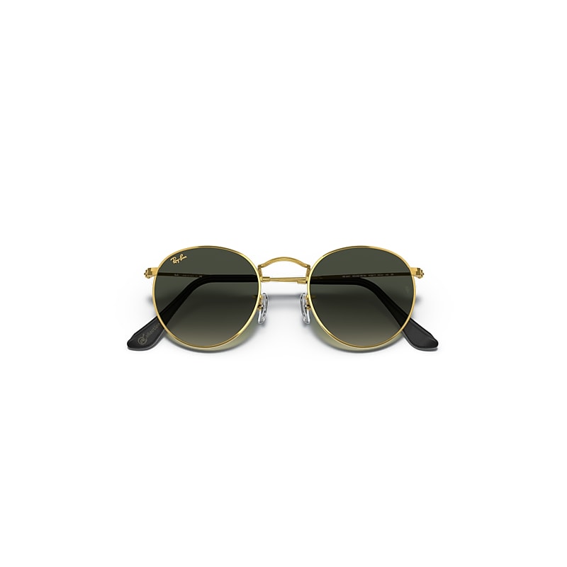 Ray-Ban Round Metal @collection Sunglasses Gold Frame Grey Lenses 50-21
