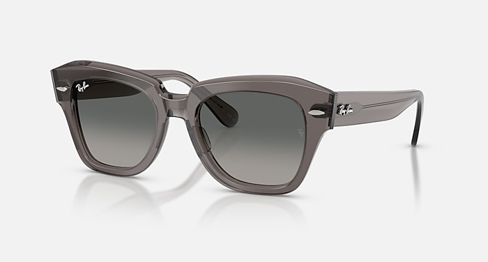 STATE STREET Sunglasses in Transparent Grey and Grey Gradient