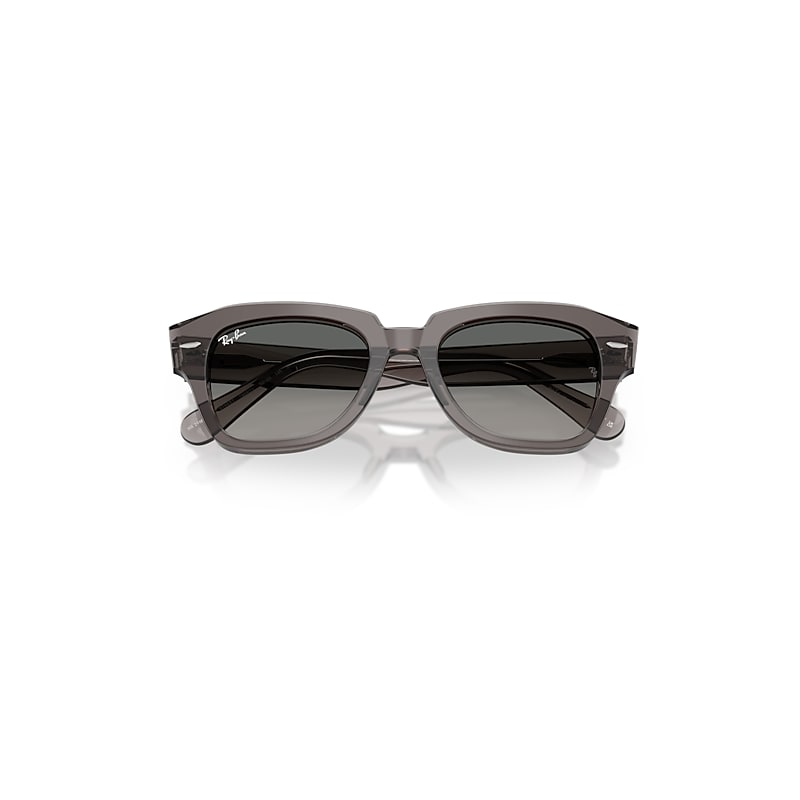 Ray Ban State Street Sunglasses Transparent Grey Frame Grey Lenses 49-20 In Gray