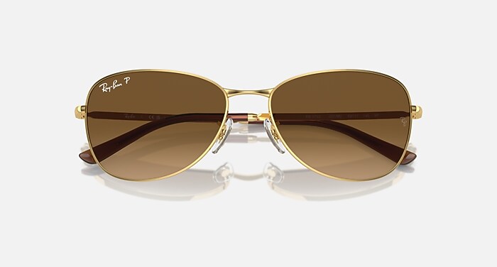 Ray-Ban Sunglasses Rb3733 Gold Frame Blue Lenses