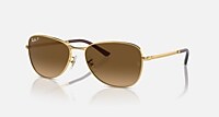 RayBan Arista 金 棕色 渐变