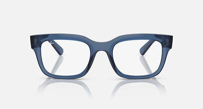 Ray-Ban Eyeglasses Unisex Chad Optics Bio-based Prescription - Transparent Dark Blue Frame Clear Lenses 54-22 Polarized