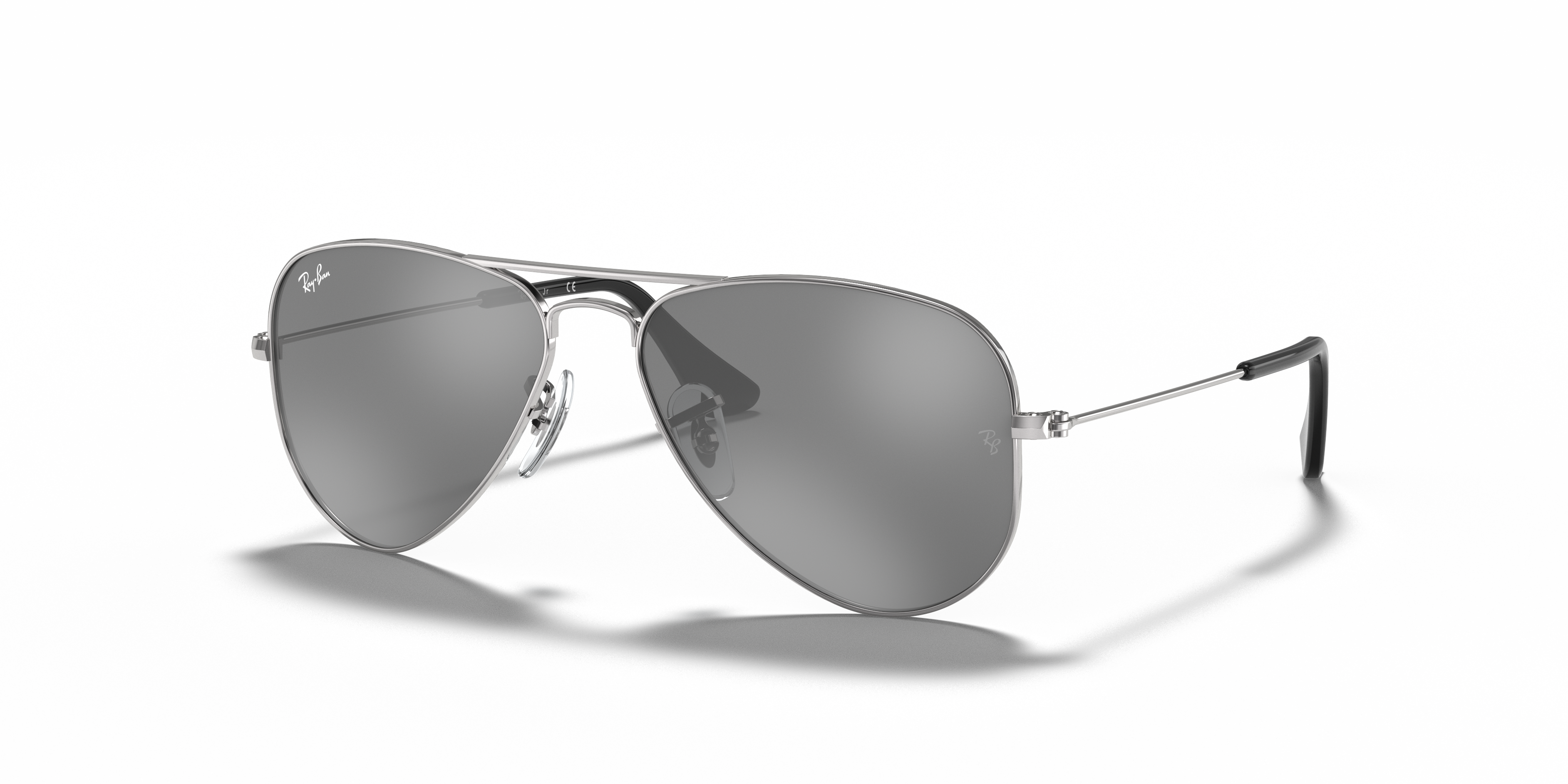 AVIATOR KIDS Polished Silver Frame Grey/Silver Lenses 50-13