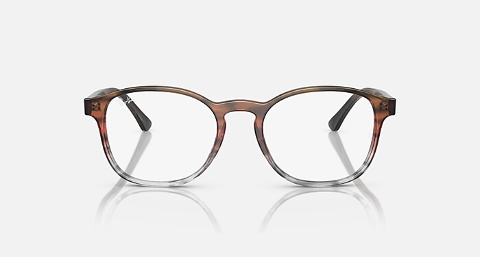 全日本送料無料 OPTICS RB5417 Eyeglasses Frame Red & Brown Striped with 絵画