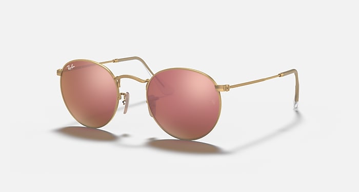 ROUND FLASH LENSES Sunglasses in Gold and Brown - RB3447 | Ray-Ban® EU