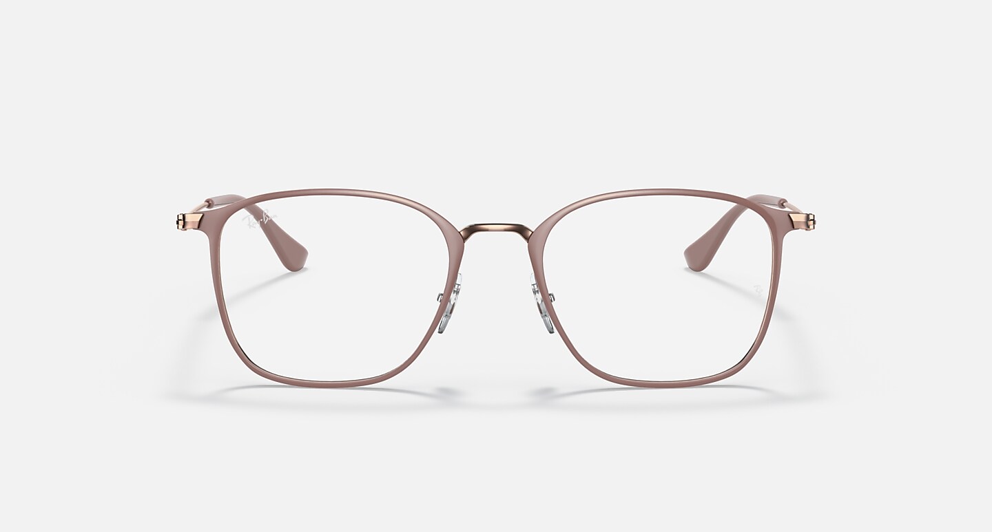 Ray-Ban Eyeglasses Unisex Rb6466 Optics Prescription - Light Brown Frame Clear Lenses 49-19