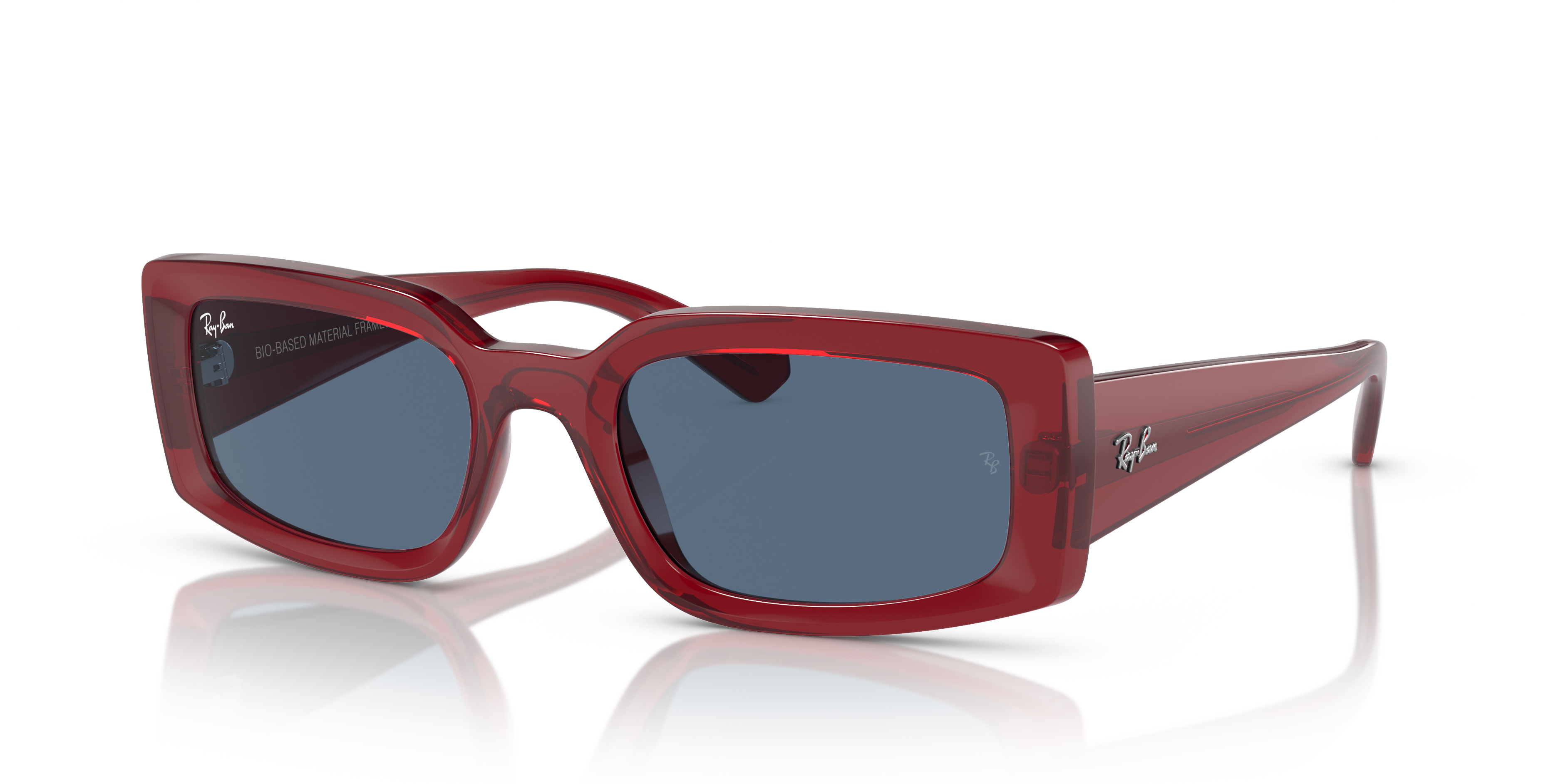 KILIANE BIO-BASED LIMITED Polished Transparent Red Frame Dark Blue Lenses 54-21
