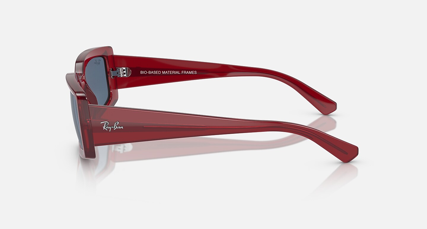 Ray-Ban Sunglasses Kiliane Bio-based Limited Transparent Red Frame Blue Lenses