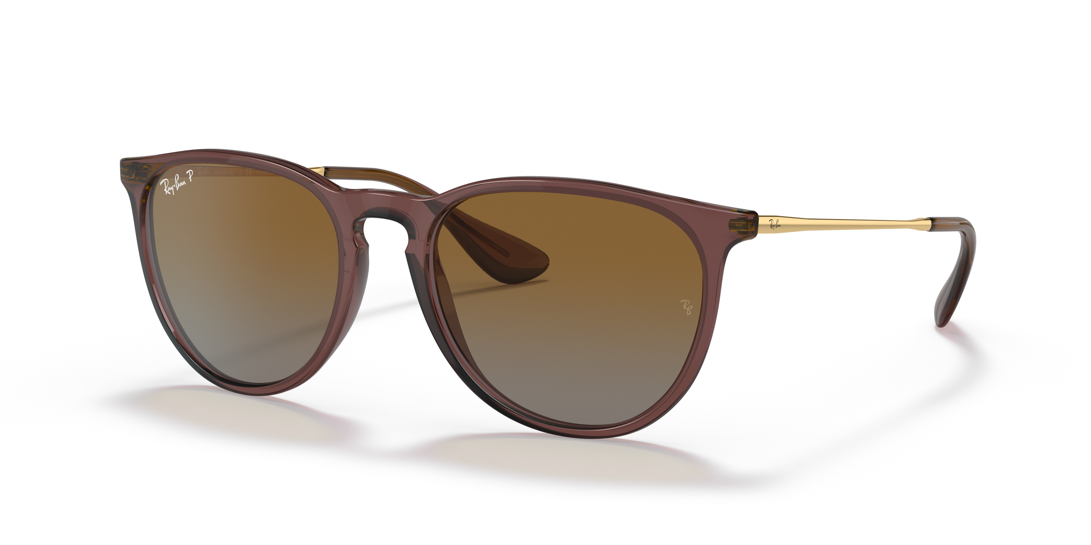 ERIKA CLASSIC Polished Transparent Dark Brown Frame Brown Gradient Polar Lenses 54-18