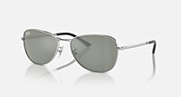 RayBan 银色 绿色 纯色 - 镜面