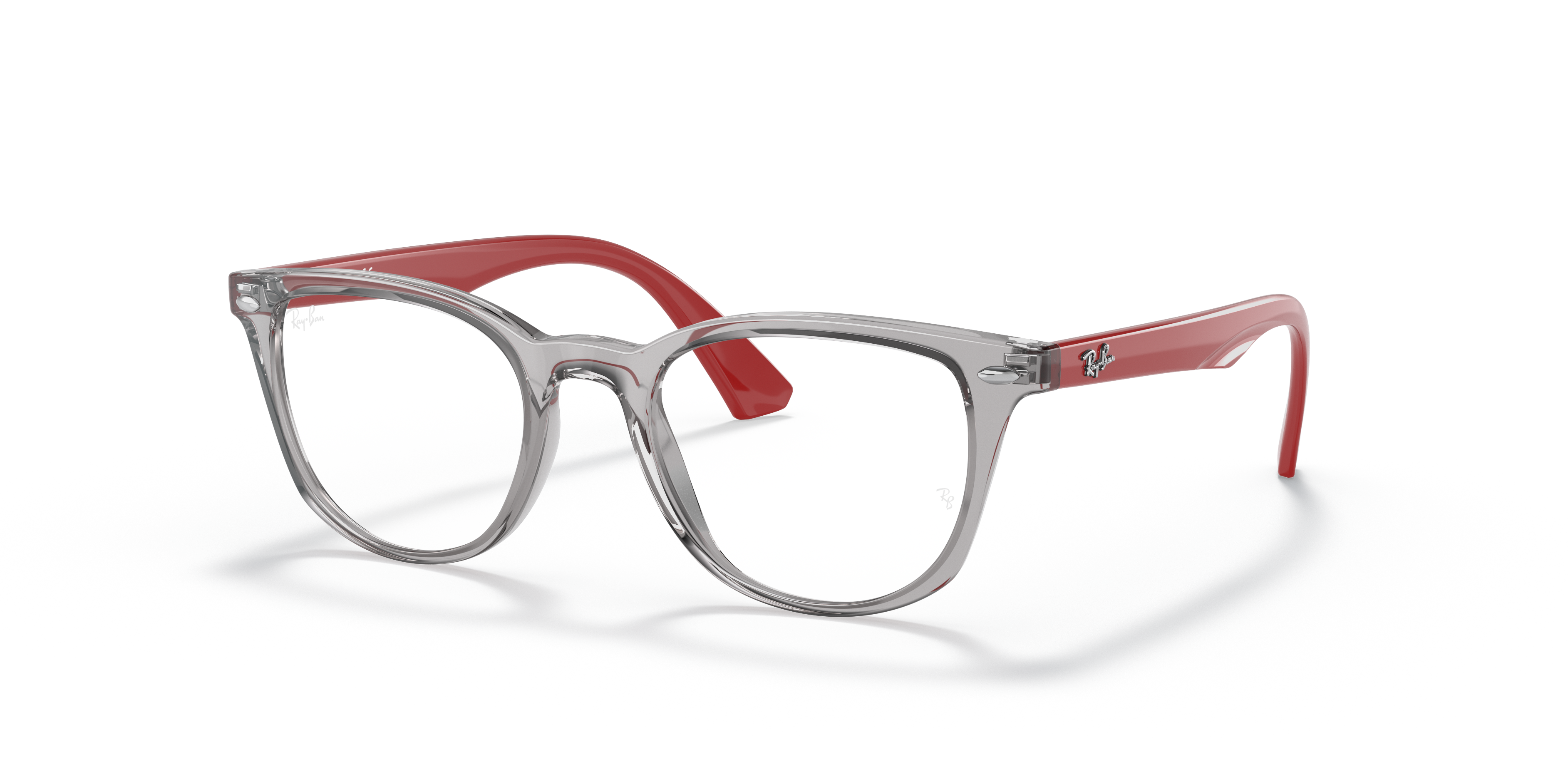 RB1601 OPTICS KIDS Polished Transparent Grey Frame Clear Lenses 48-18