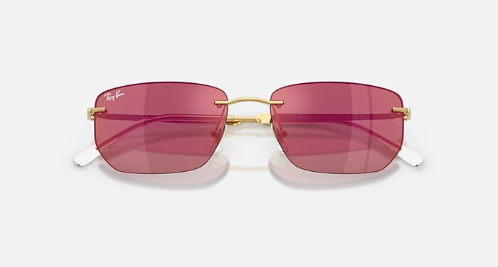 Ray-Ban Sunglasses Unisex Rb3768 - Arista Gold Frame Red Lenses 56-17
