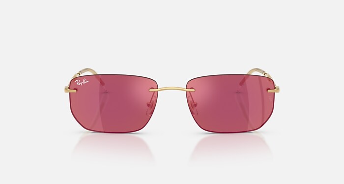 Ray-Ban Sunglasses Unisex Rb3768 - Arista Gold Frame Red Lenses 56-17