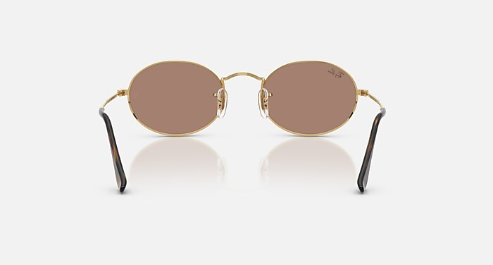 Ray-Ban Sunglasses Unisex Oval Metal Summer Capsule - Arista Gold Frame Violet Lenses 51-21