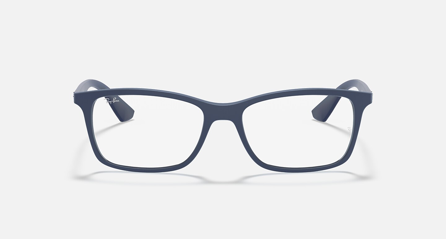 Ray-Ban Eyeglasses Unisex Rb7047 Optics Prescription - Blue Frame Clear Lenses 54-17 Polarized