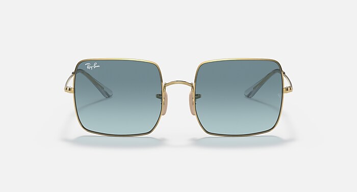 SQUARE 1971 CLASSIC Sunglasses in Arista Gold and Blue/Grey